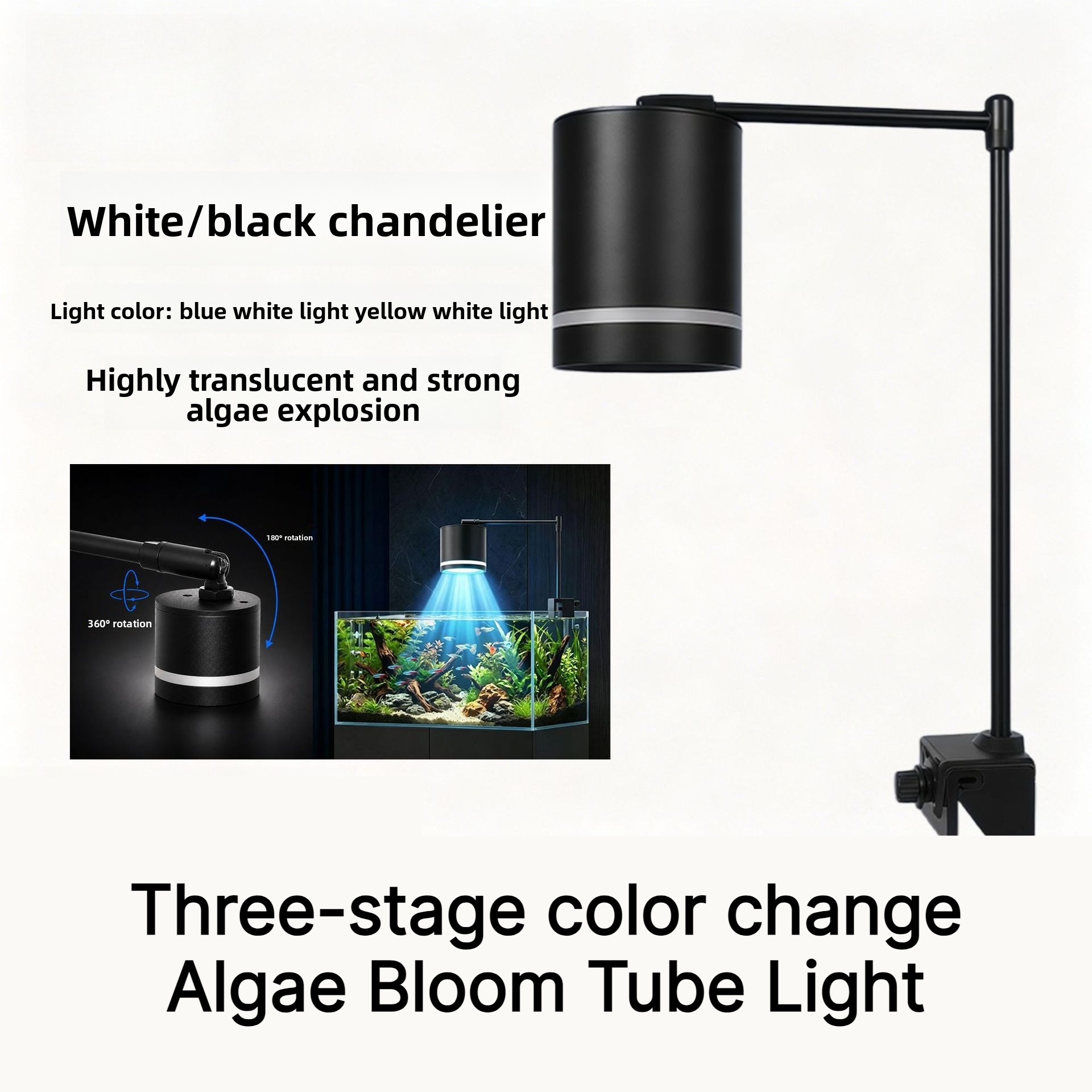Planted Aquarium Pendant Light - LED Aquarium Pendant Spotlight, Splash‑proof Algae