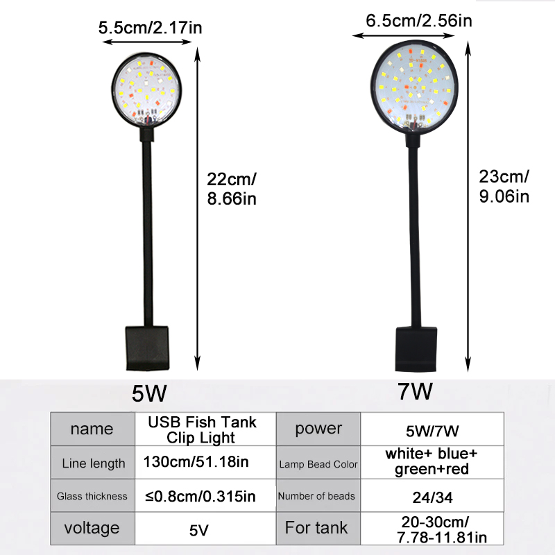USB Aquarium LED Lamp Fish Tan - Planted Aquarium Pendant Light 评论和价格